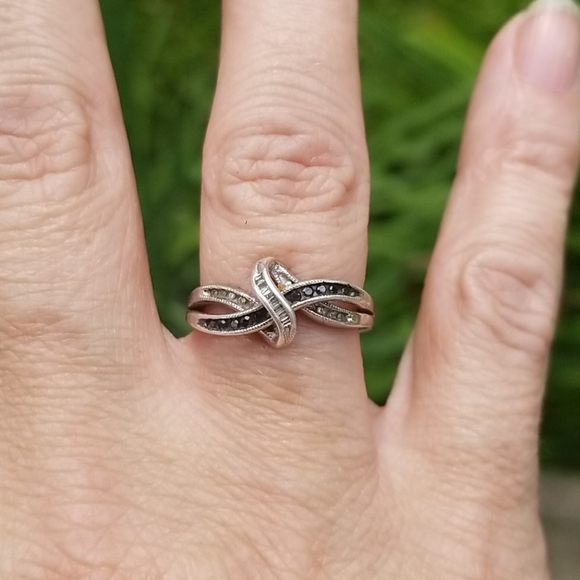 Zales Jewelry - Zales Black Diamond infinity symbol with white dia